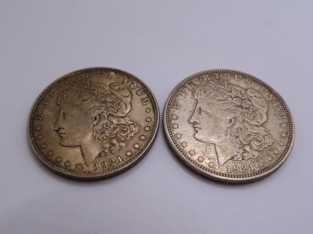 (2) 1921 Morgan SIlver Dollar Coins