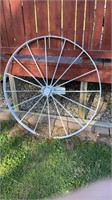 large iron wagon wheel
