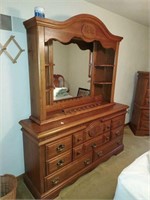 SOLID WOOD DRESSER AND MIRROR