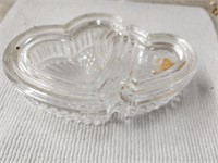 Glass Heart Trinket Dish