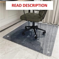 $70  36x46 Glass Chair Mat for Carpet  Grey