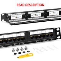 $30  AMPCOM CAT6 24 Ports Patch Panel  1U  19in