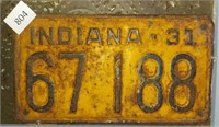 1931 LICENSE PLATE