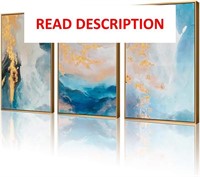 $110  ARTLAND Teal Wall Art 28x60in 3pcs