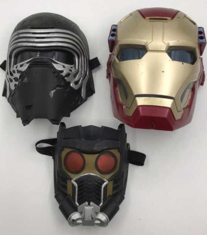 3 Superhero Plastic Costume Masks