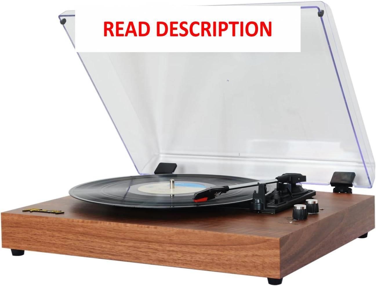 $110  3-Speed Vinyl Player  Bluetooth  Walnut