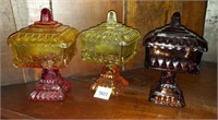 DEPRESSION GLASS CANDY DISHES