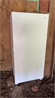 Kenmore stand up freezer and contents, used for