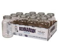 1L Case of 12 Bernardin Regular Mason Jars