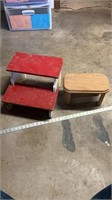 2 wooden step stools