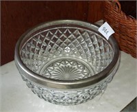 ENGLAND MADE CRYSTAL AND SILVER BOWL