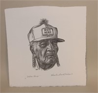 1980 Charles Banks Wilson Lithograph Indian Chief