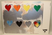 1970 Jim Dine Look at Dime 8 Hearts Lithograph