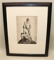 1936 Rockwell Kent And Now Where Stone Lithograph