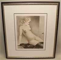 1933 Louis Icart Pencil Signed Etching My Model