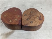 Heart shaped wood jewelry boxes