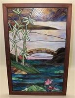 Contemporary Stained Glass Panel Bamboo Bridge