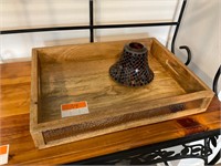 Wooden Tray & Candle Shade