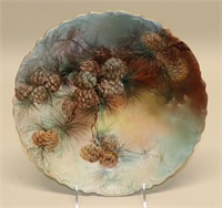 D & Co. Limoges Pine Cone Plate Artist Signed