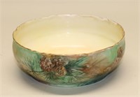 D & Co. Limoges Handpainted Pine Cone Bowl