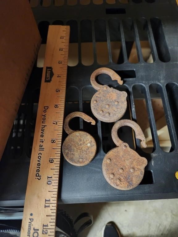 3 Vintage railroad locks