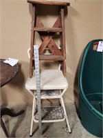 Vintage chair & 2 step ladder