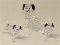 Swarovski Dalmatian Dog Family Mother & Puppies