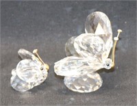 Swarovski Crystal Butterflies with Gold Antennas