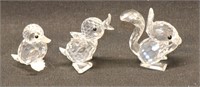 (3) Swarovski Crystal Squirrel & Ducks