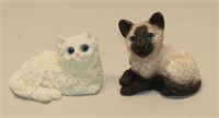 (2) Stone Critters Siamese & Longhair Cats
