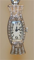 Antique Art Deco Glycine Platinum & Diamond Watch