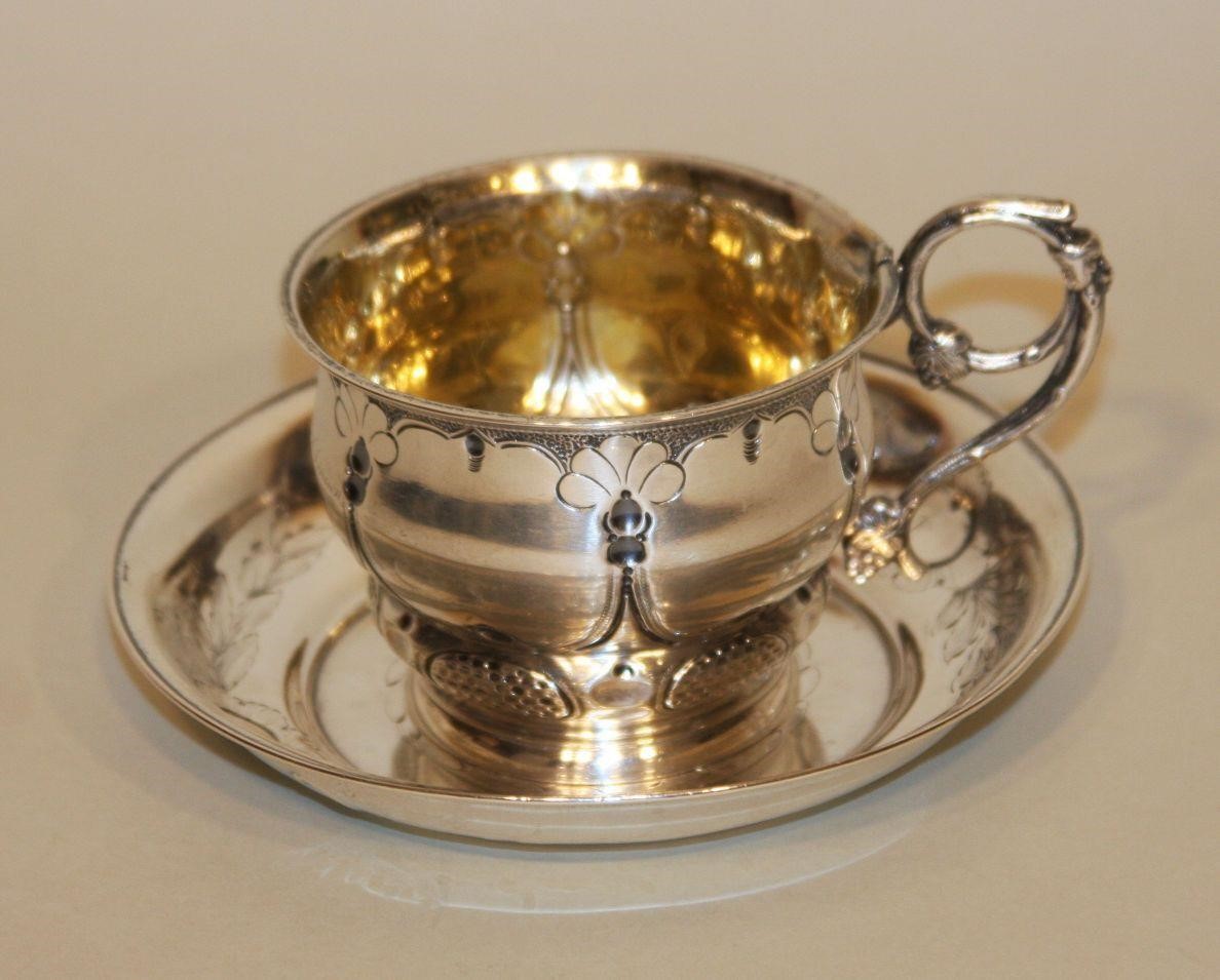 Early American Coin Silver Presentation Cup Saucer