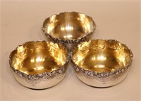 (3) 1938 Portuguese 833 Silver & Gold Washed Bowls
