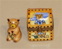 Limoges France Trinket Box Teddy Bear Toy Chest