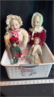 4 porcelain dolls