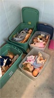 4 boxes of misc dolls
