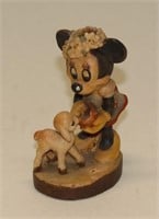 Anri Woodcarvings Disney Miniature Minnie w/ Lamb