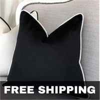 NEW High Quality Black Velvet Hemming Pillowcase
