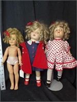 3 very vintage Shirley Temple Dolls