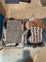 2 boxed of misc fabrics and cloths