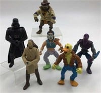 Vintage Action Figures 2 Star Wars & 4 Tmnt Turtls