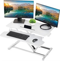 White Dual Monitor Standup Desk