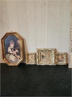 Vintage frames & pictures - young girl with puppy