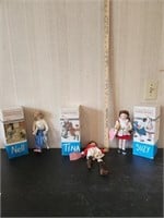 3 Norman Rockwell porcelain character dolls -
