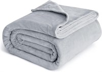 Bedsure Fleece Queen Blanket, Grey