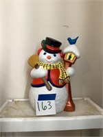 Ceramic hand painted snowman