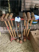 Vintage wooden croquet set
