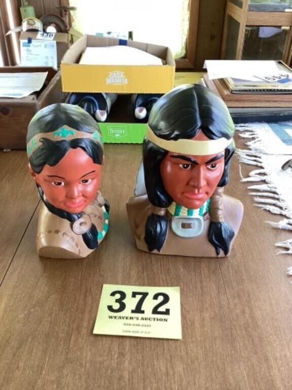 Ceramic campaigned Indian busts