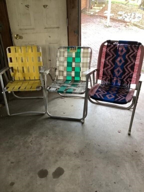 Three lawn chairs