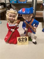 Patriotic boy and girl hand painted by B Houtz
